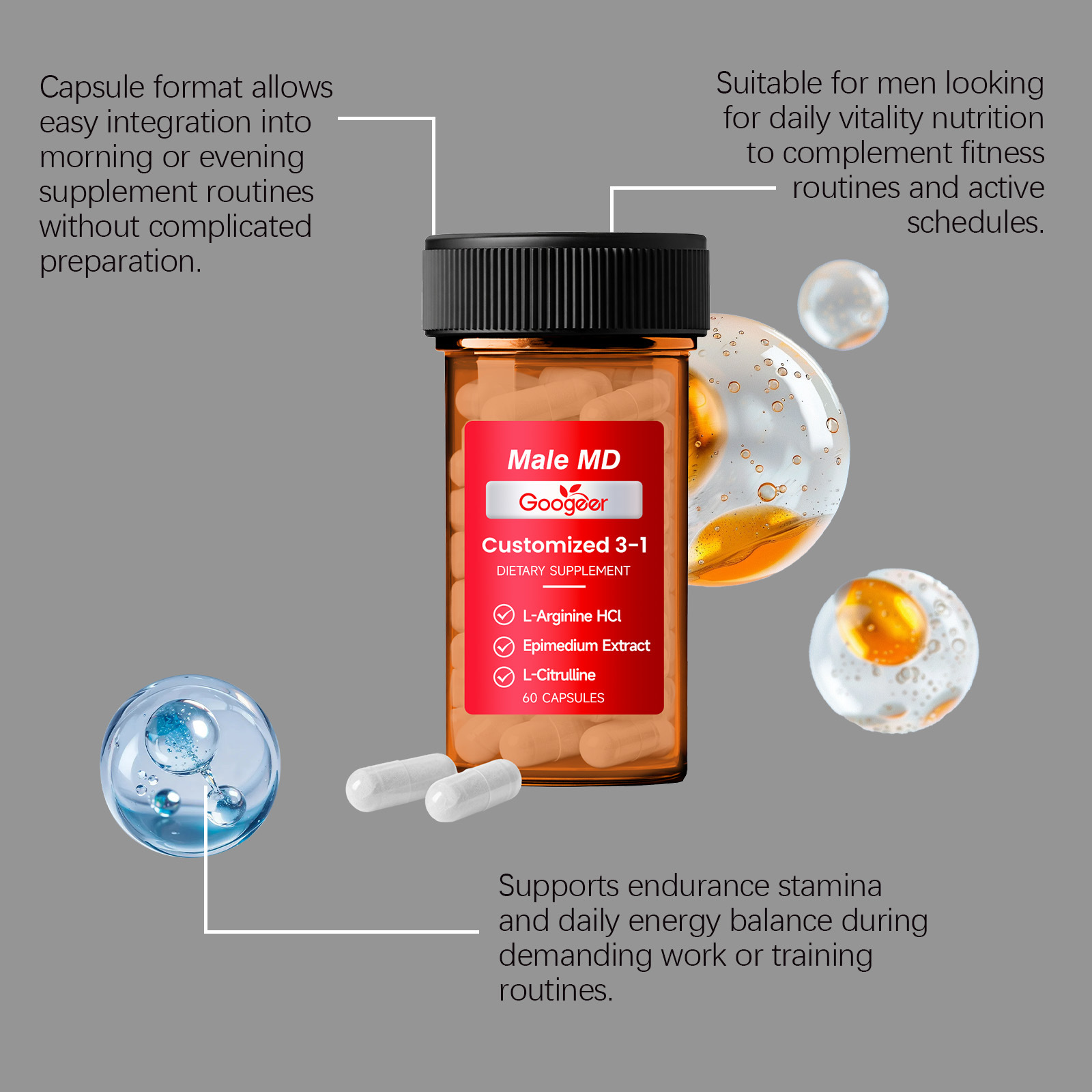 GOOGEER Men's Health Capsules  - Nutrition Fitness Health recensione e prezzo