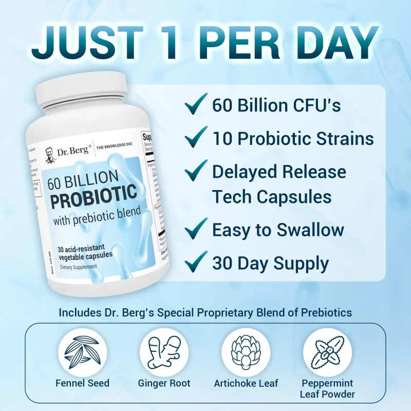 Dr. Berg 60 Billion 10 Strains - Probiotic 60 Billion recensione e prezzo